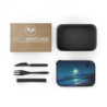 A Moonlit Beach Landscape Design Eco-Friendly Bento Box with Band and Utensils