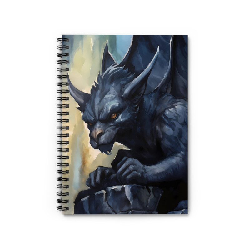 Gothic Gargoyle Spiral Notebook - Ruled Line, 8" x 6"