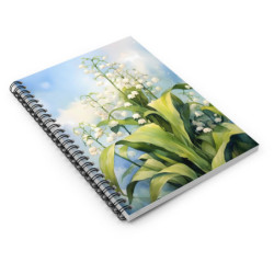 Lily of the Valley Spiral Notebook - Ruled Line, 8" x 6"