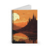 Bold Medieval Gothic Sunset Landscape Design, Spiral Notebook - Ruled Line, 8" x 6"