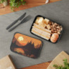 Bold Medieval Gothic Sunset Landscape Design Eco-Friendly Bento Box with Band and Utensils