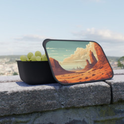 A Desolate Grand Canyon Landscape Design Eco-Friendly Bento Box with Band and Utensils