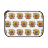 Yellow and Teal Fall Sunflower Pattern Eco-Friendly Bento Box with Band and Utensils