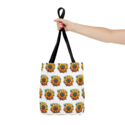 Yellow and Teal Fall Sunflower Pattern Tote Bag