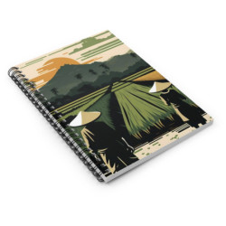 Vast Paddy Field Landscape Design, Spiral Notebook - Ruled Line, 8" x 6"