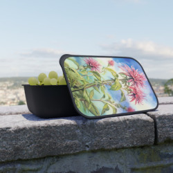 Bee Balm Wildflower Eco-Friendly Bento Box with Band and Utensils