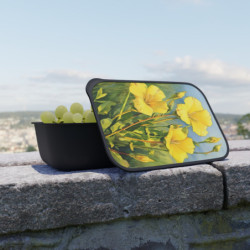 Evening Primrose Wildflower Eco-Friendly Bento Box with Band and Utensils