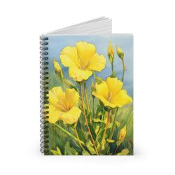 Evening Primrose Wildflower Spiral Notebook - Ruled Line, 8" x 6"