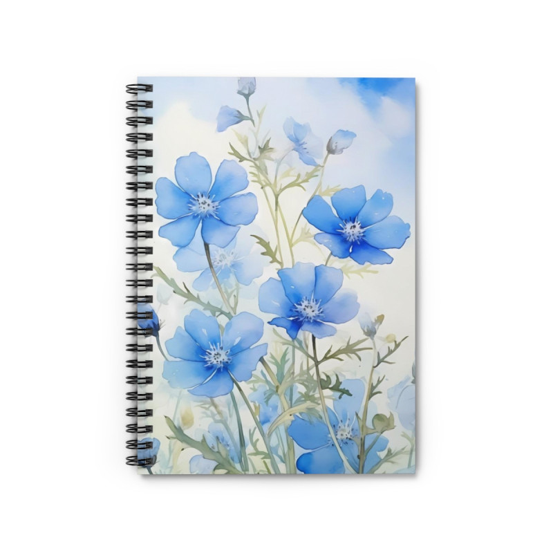 Baby Blue Eyes Spiral Notebook - Ruled Line, 8" x 6"