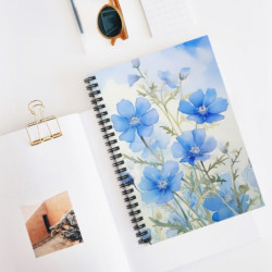 Baby Blue Eyes Spiral Notebook - Ruled Line, 8" x 6"