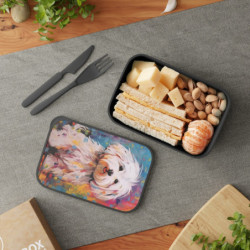 Maltese Dog Eco-Friendly Bento Box with Band and Utensils