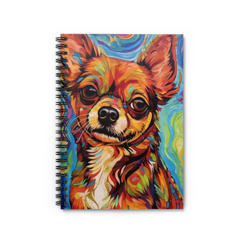 Chihuahua Dog Bright Spiral Notebook - Ruled Line, 8" x 6"