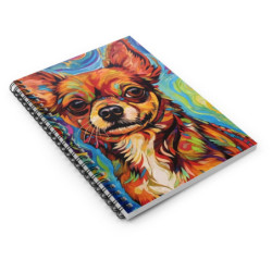 Chihuahua Dog Bright Spiral Notebook - Ruled Line, 8" x 6"