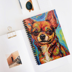 Chihuahua Dog Bright Spiral Notebook - Ruled Line, 8" x 6"