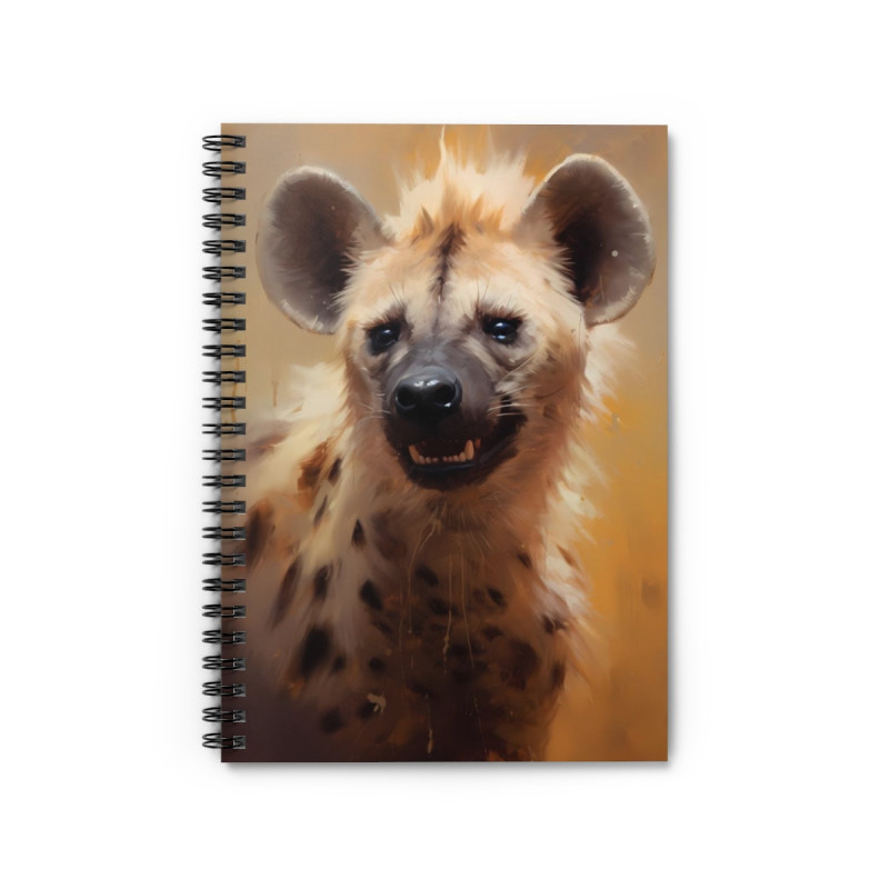 Hyena Portrait Spiral Notebook - Ruled Line, 8" x 6"