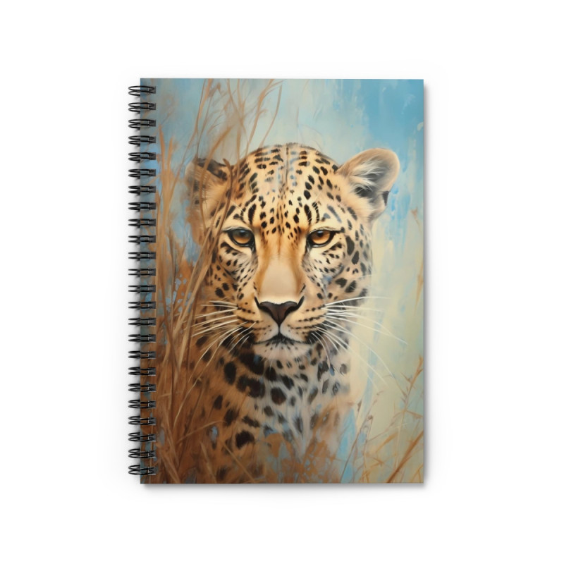 Leopard Portrait Spiral Notebook - Ruled Line, 8" x 6"