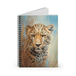 Leopard Portrait Spiral Notebook - Ruled Line, 8" x 6"