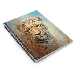 Leopard Portrait Spiral Notebook - Ruled Line, 8" x 6"