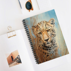 Leopard Portrait Spiral Notebook - Ruled Line, 8" x 6"