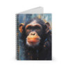 Chimpanzee Portrait Spiral Notebook - Ruled Line, 8" x 6"