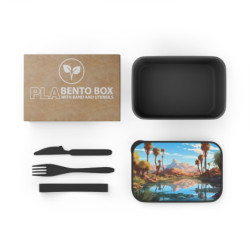 Refreshing Oasis Landscape Design Eco-Friendly Bento Box with Band and Utensils