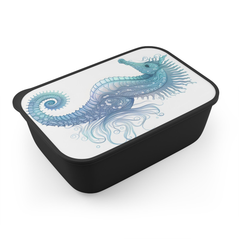 Seahorse Design Eco-Friendly Bento Box with Band and Utensils