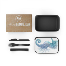 Seahorse Design Eco-Friendly Bento Box with Band and Utensils