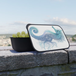 Seahorse Design Eco-Friendly Bento Box with Band and Utensils