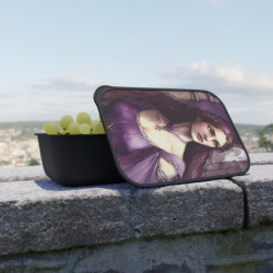 "Damsel Matilda Touched By Sorrow" Pre Raphaelite Inspired Medieval Maiden Bento Box with Band and Utensils