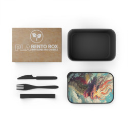 Fierce Chinese Dragon Design Eco-Friendly Bento Box with Band and Utensils