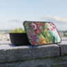 Hills and Flowers Whimsical Landscape Spring Design Eco-Friendly Bento Box with Band and Utensils