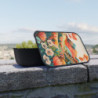 Hills and Flowers Whimsical Landscape Design in Fall Tones Eco-Friendly Bento Box with Band and Utensils