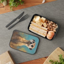 Meerkat Portrait Eco-Friendly Bento Box with Band and Utensils