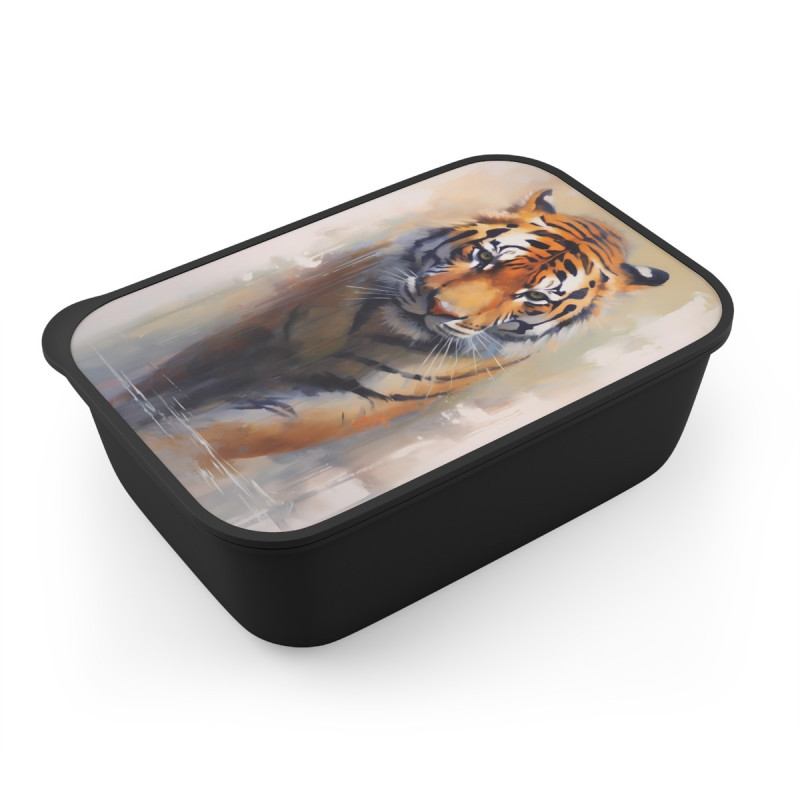 Tiger Portrait Eco-Friendly Bento Box with Band and Utensils