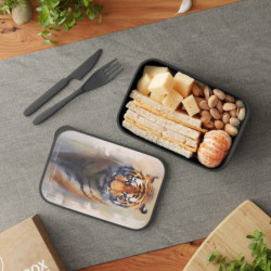 Tiger Portrait Eco-Friendly Bento Box with Band and Utensils