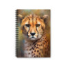 Cheetah Portrait Spiral Notebook - Ruled Line, 8" x 6"