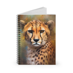 Cheetah Portrait Spiral Notebook - Ruled Line, 8" x 6"