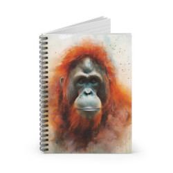 Orangutan Portrait Spiral Notebook - Ruled Line, 8" x 6"