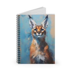 Caracal Portrait Spiral Notebook - Ruled Line, 8" x 6"