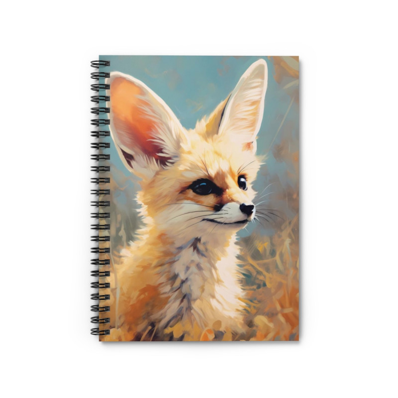 Fennec Fox Portrait Spiral Notebook - Ruled Line, 8" x 6"