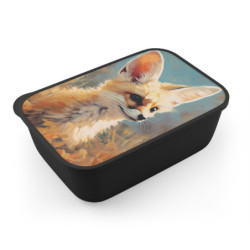 Fennec Fox Portrait Eco-Friendly Bento Box with Band and Utensils