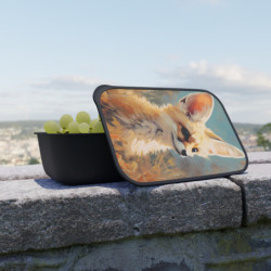 Fennec Fox Portrait Eco-Friendly Bento Box with Band and Utensils