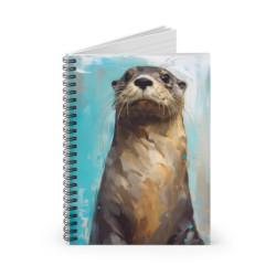 Otter Portrait Spiral Notebook - Ruled Line, 8" x 6"