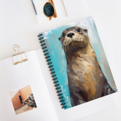 Otter Portrait Spiral Notebook - Ruled Line, 8" x 6"