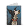 Comical Border Collie Dog Spiral Notebook - Ruled Line, 8" x 6"