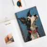 Comical Border Collie Dog Spiral Notebook - Ruled Line, 8" x 6"