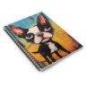 Comical Boston Terrier Dog Spiral Notebook - Ruled Line, 8" x 6"