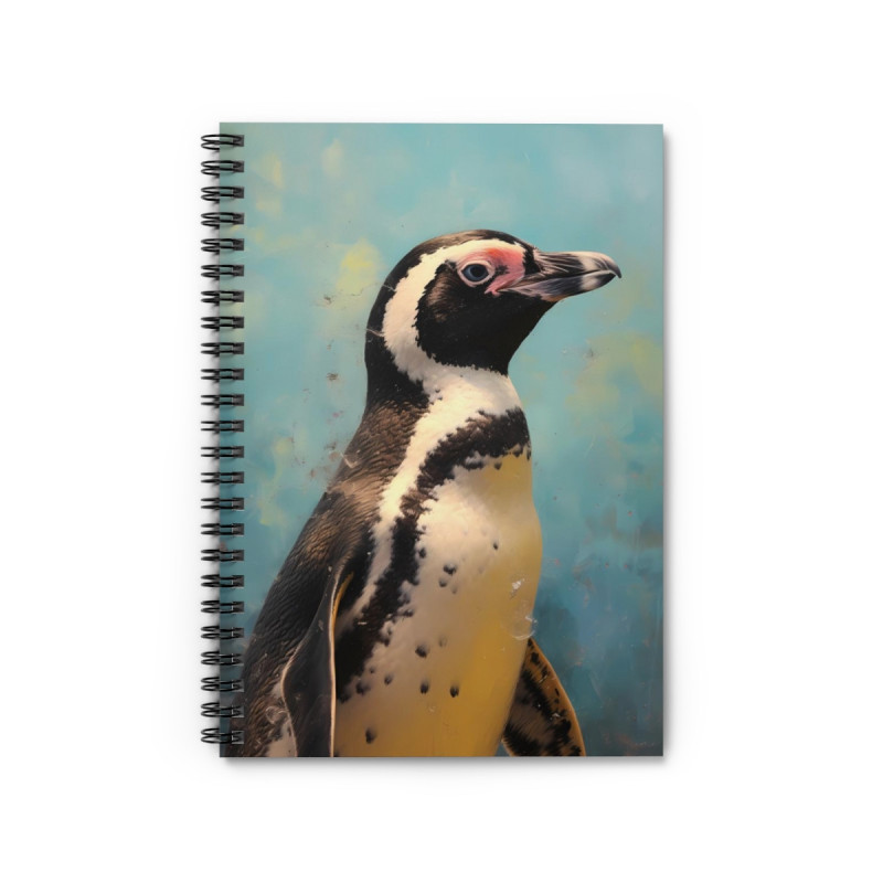 African Penguin Portrait Spiral Notebook - Ruled Line, 8" x 6"