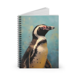 African Penguin Portrait Spiral Notebook - Ruled Line, 8" x 6"