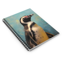 African Penguin Portrait Spiral Notebook - Ruled Line, 8" x 6"